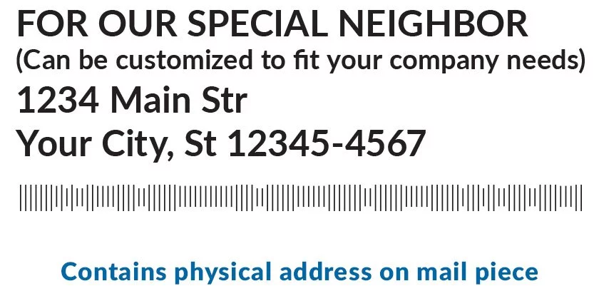 Mail Piece with physical address