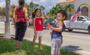 kids playing at a local store marketing event