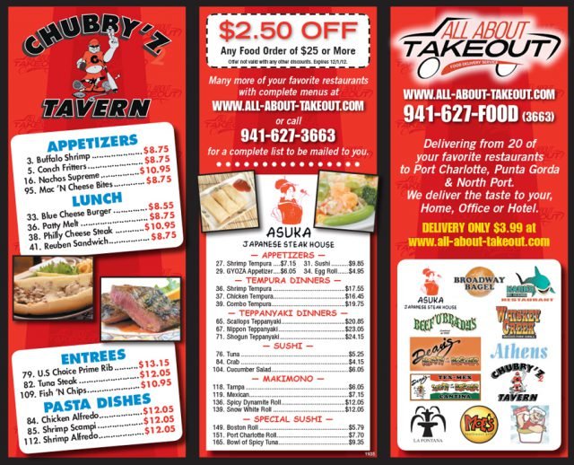 Chubby'z Tavern Menu