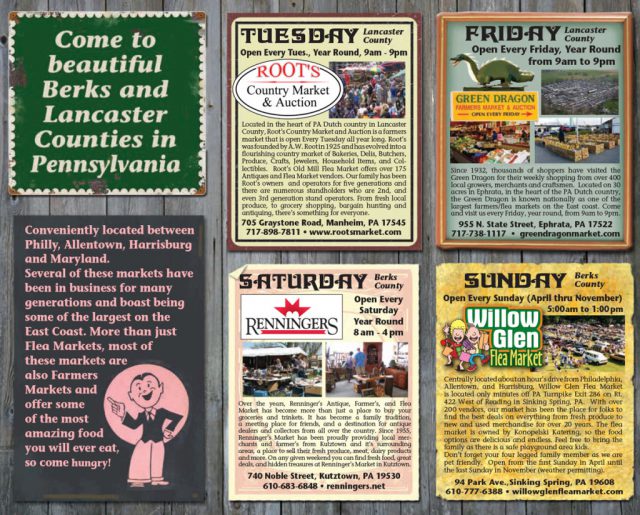 Berks Lancaster Flea Markets Flyer