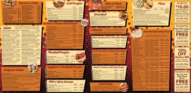 Biaggio Pizzeria & Restaurant Menu - Inside