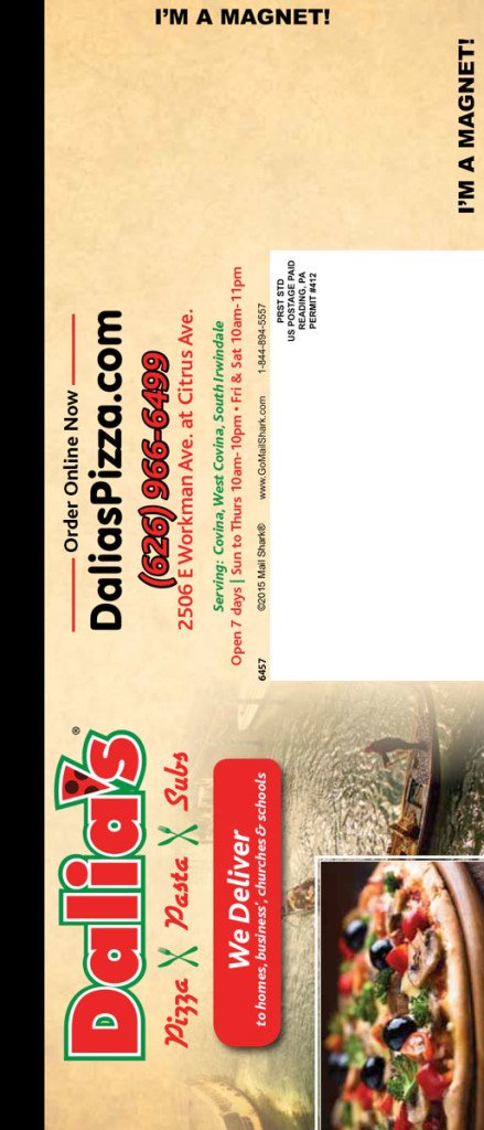 Dalia's Pizza Postcard Magnet