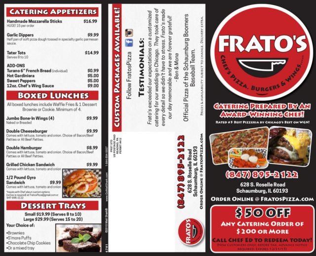 Frato's Pizza Flyer