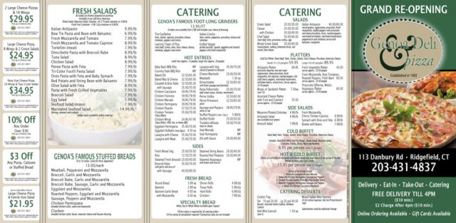 Genoa Deli & Pizza Menu - Outside