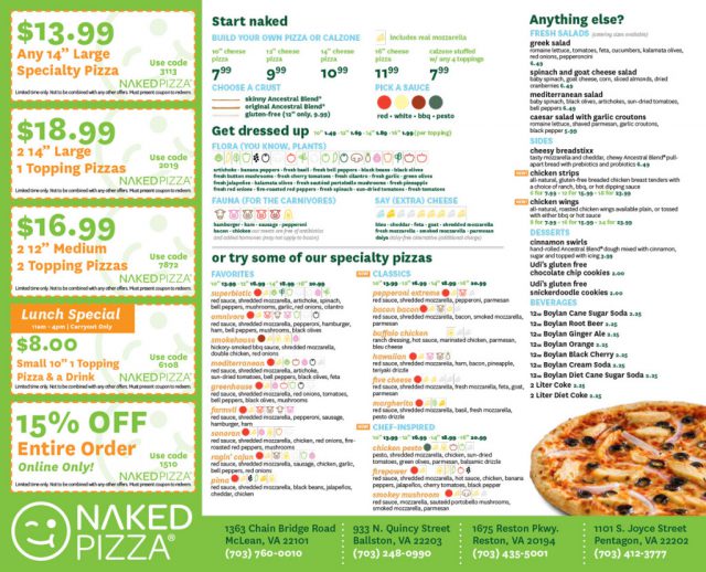 Naked Pizza Postcard