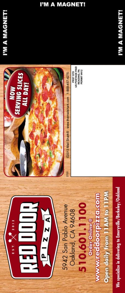 Red Door Pizza Postcard Magnet