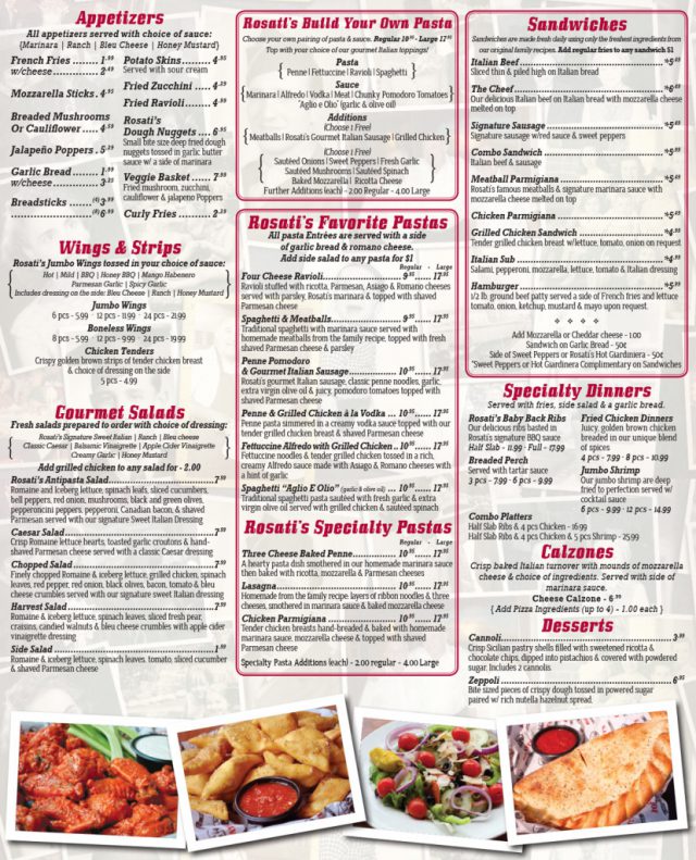 Rosati's Pizza Flyer