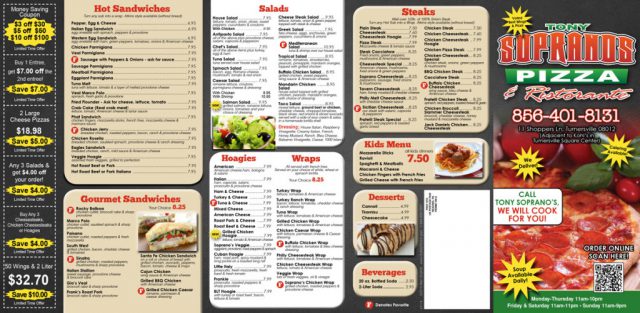 Tony Soprano's Pizza & Ristorante Menu - Outside