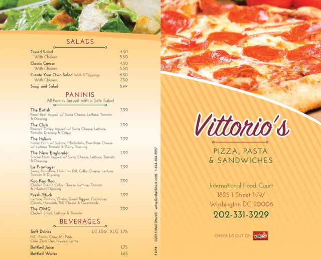 Vittorios Menu - Outside