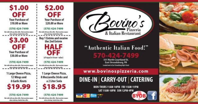 Bovino's Pizzeria Postcard Scratch-Off