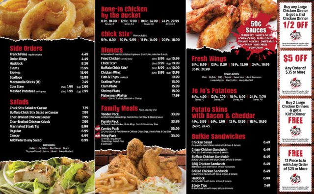 Chicken-n-Chips Menu - Inside