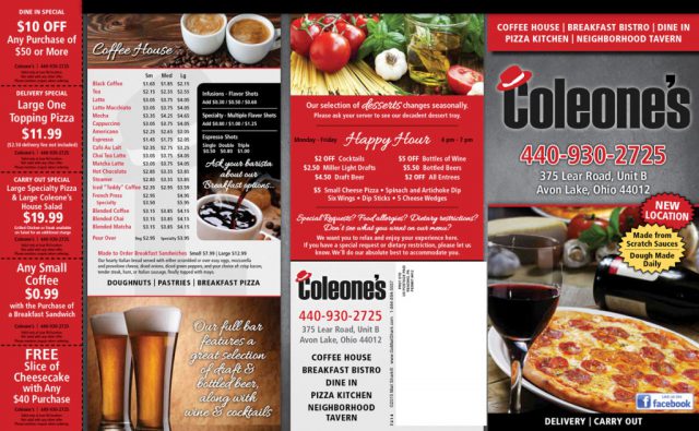 Coleone's Menu - Outside