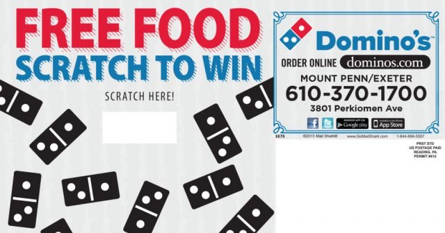 Domino's Postcard Scratch-Off