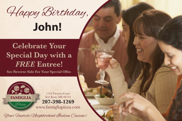 Famiglia Pizza Birthday Mailer