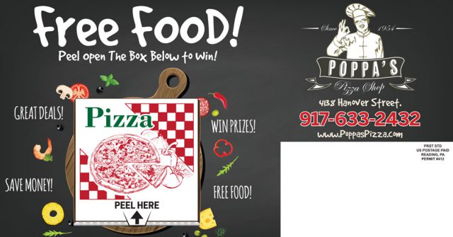 Poppa's Pizza Shop Peel-A-Box Postcard