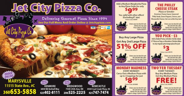 Jet City Pizza Co. Peel-A-Box Postcard