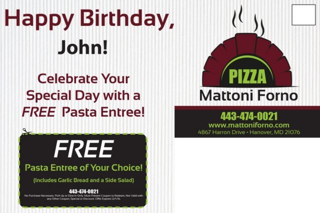 Mattoni Forno Birthday Mailer