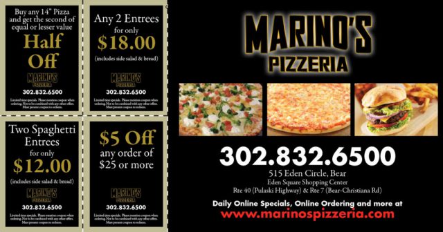 Marino's Pizzeria Postcard Scratch-Off