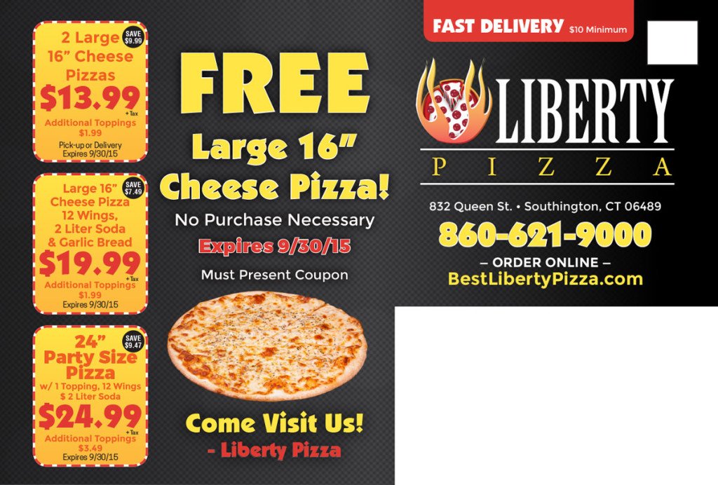 Liberty Pizza New Mover Postcard - Front