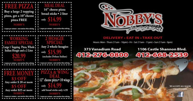 Nobby's Pizzeria Peel-A-Box Postcard