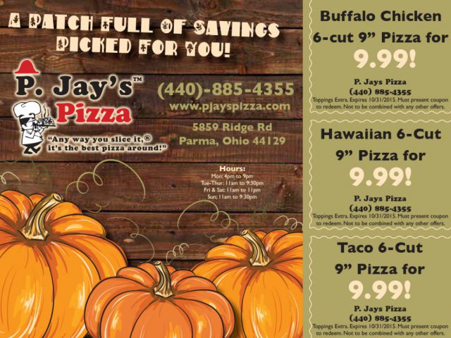 P. Jay's Pizza Box Topper (October)