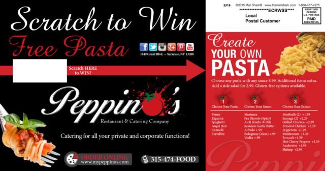 Peppino's Pizza Postcard Scratch-Off