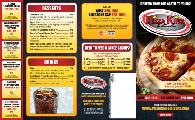 Pizza King & Subs Menu - Outside