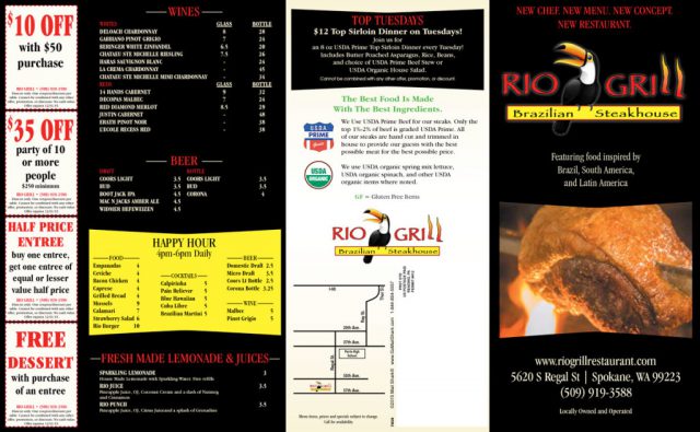 Rio Grill Menu - Outside