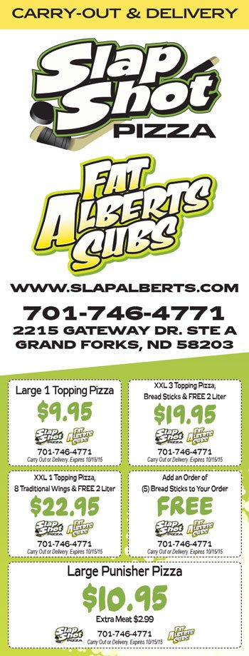 SlapShot Pizza & Fat Albert's Subs Box Topper