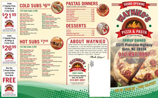 Wayneio's Pizza & Pasta Menu - Outside