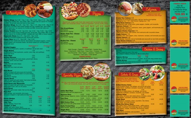 Windy City Pizza Menu - Inside