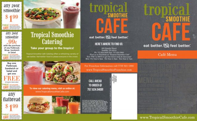 Tropical Smoothie Cafe Menu - Outside