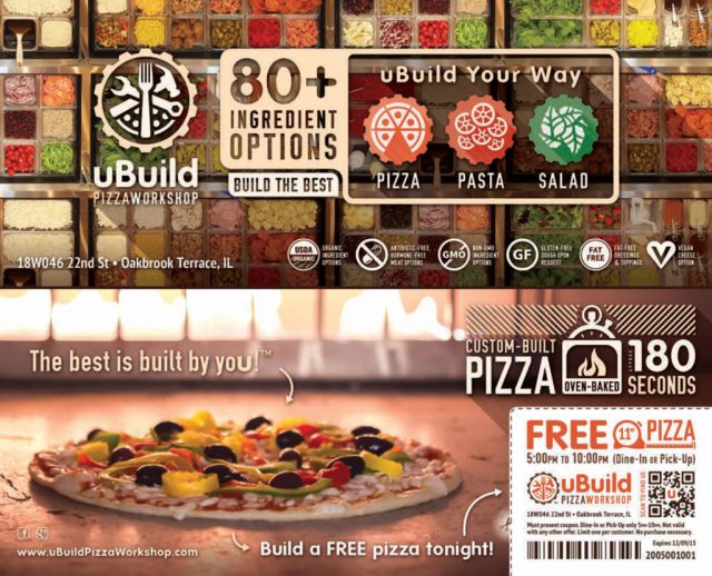 uBuild Pizza Workshop Postcard