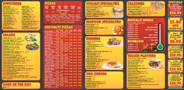 Vivaldi's Pizza Menu - Inside