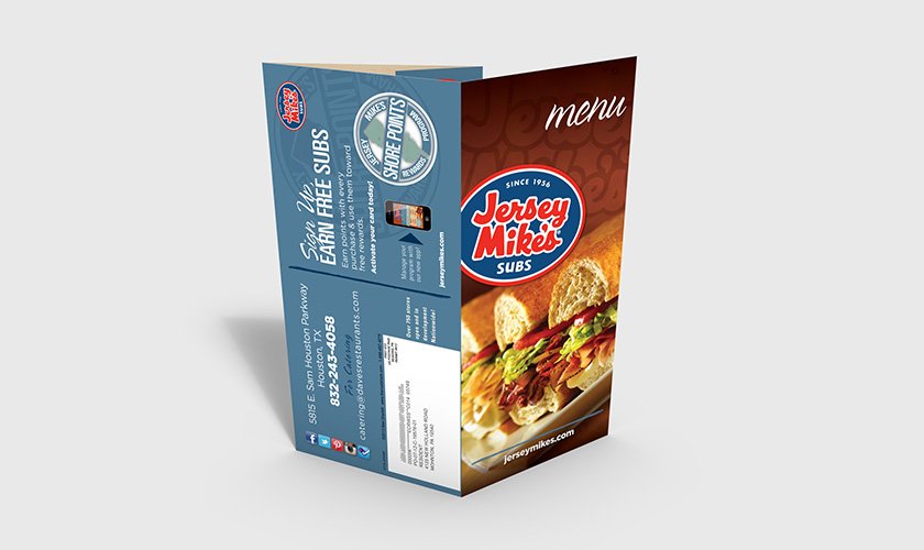 Standard Menu for Direct Mail