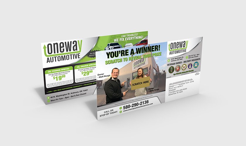 Automotive Industry Oversized Scratch-Off Postcard