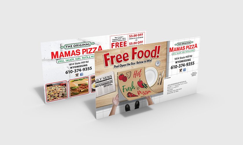 Pizza Restaurant Peel-A-Box Postcard