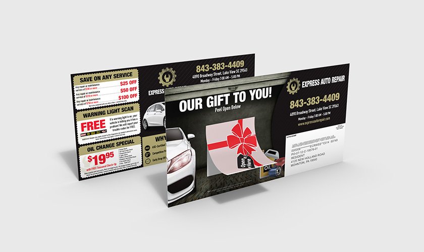 Automotive Peel-A-Gift Postcard