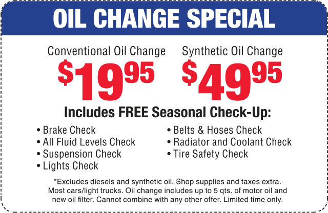 Coupon Example: Oil Change Special