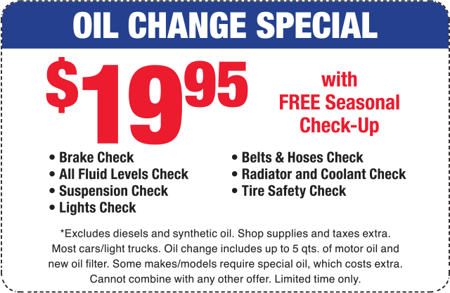 Coupon Example: Oil Change Special
