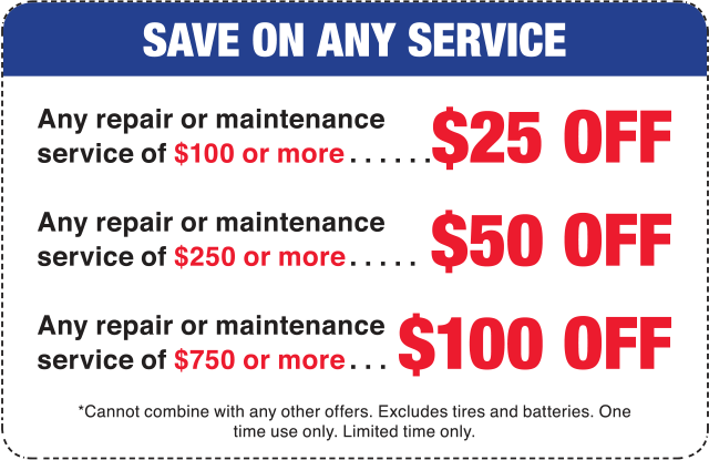 Coupon Example: Save on any service
