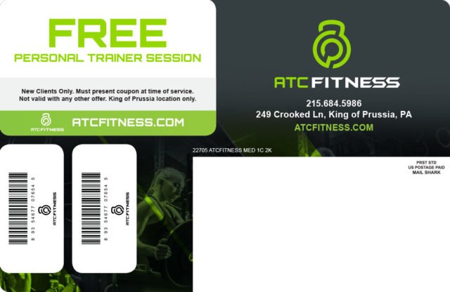 Medium Plastic Postcard - Fitness (back)