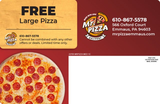 Medium Plastic Postcard - Pizza (back)