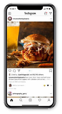 Instagram photo on mobile phone