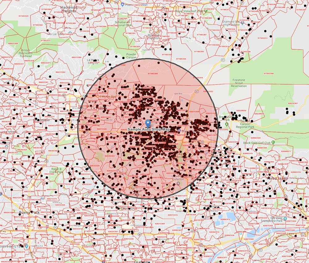 Direct Mail Penetration Map Example