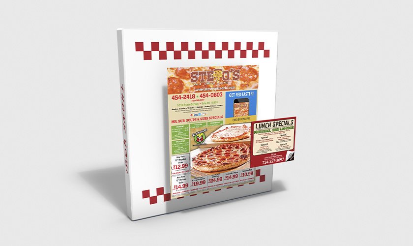 Restaurant Box Topper on Pizza Box