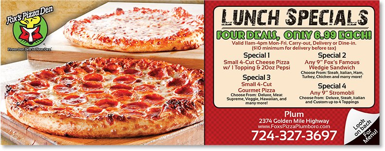 Standard Restaurant Box Topper Sample