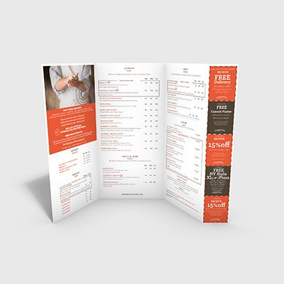 Direct Mail Restaurant Menu