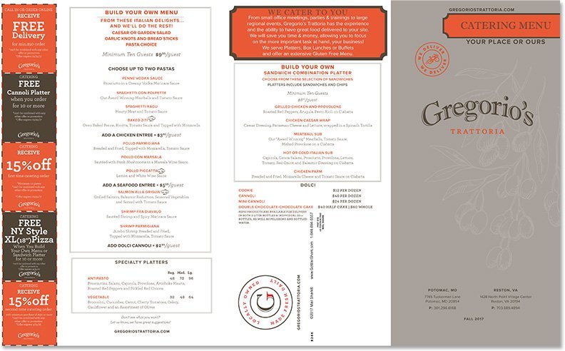 Standard Restaurant Menu Sample