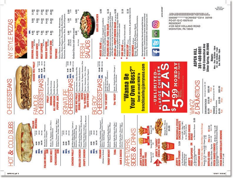 Colossal Restaurant Postcard Sample